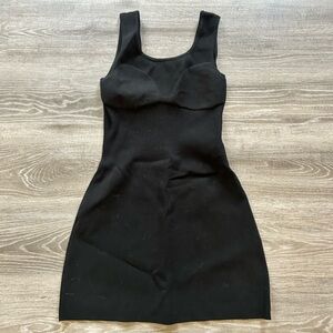 lululemon athletica Black Ribbed Tank Mini Dress with Built-In Support
